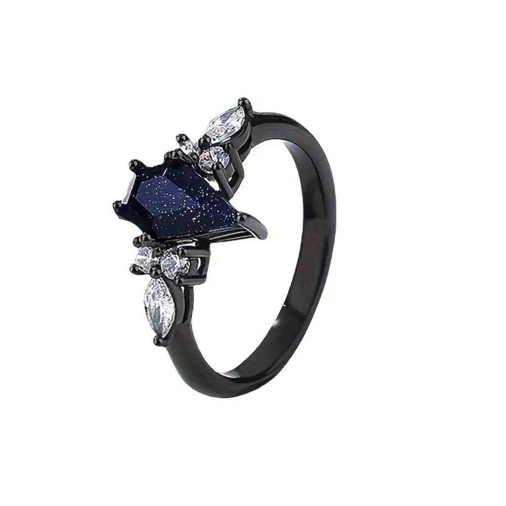 Starry Night Couples Ring (Women Ring), Starry Night Ring, Blue and Black Ring
